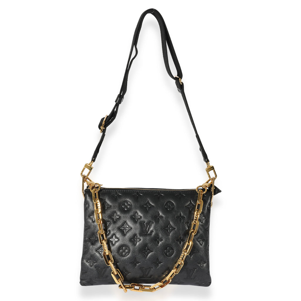 Louis Vuitton Louis Vuitton Black Lambskin Coussin PM