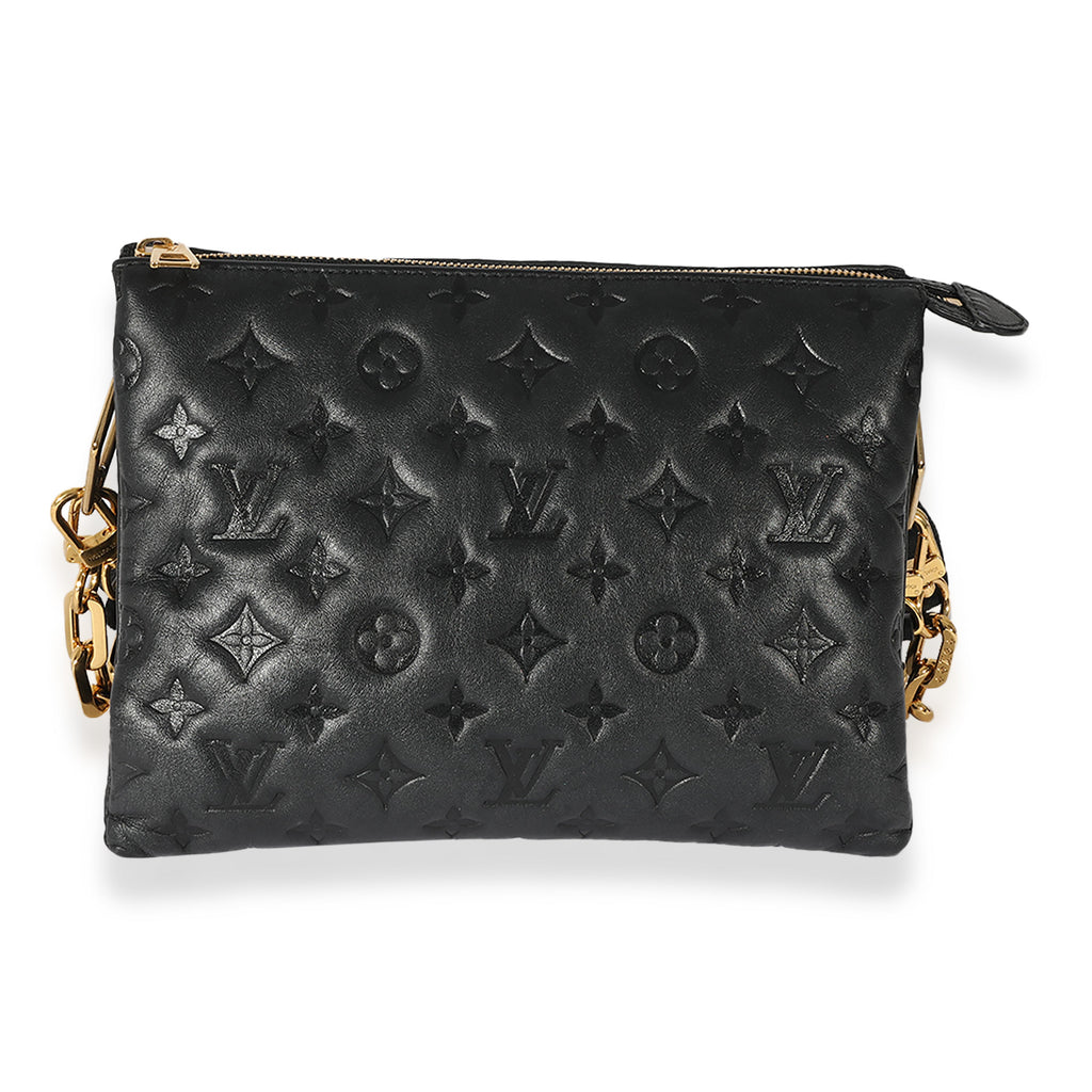 Louis Vuitton Louis Vuitton Black Lambskin Coussin PM