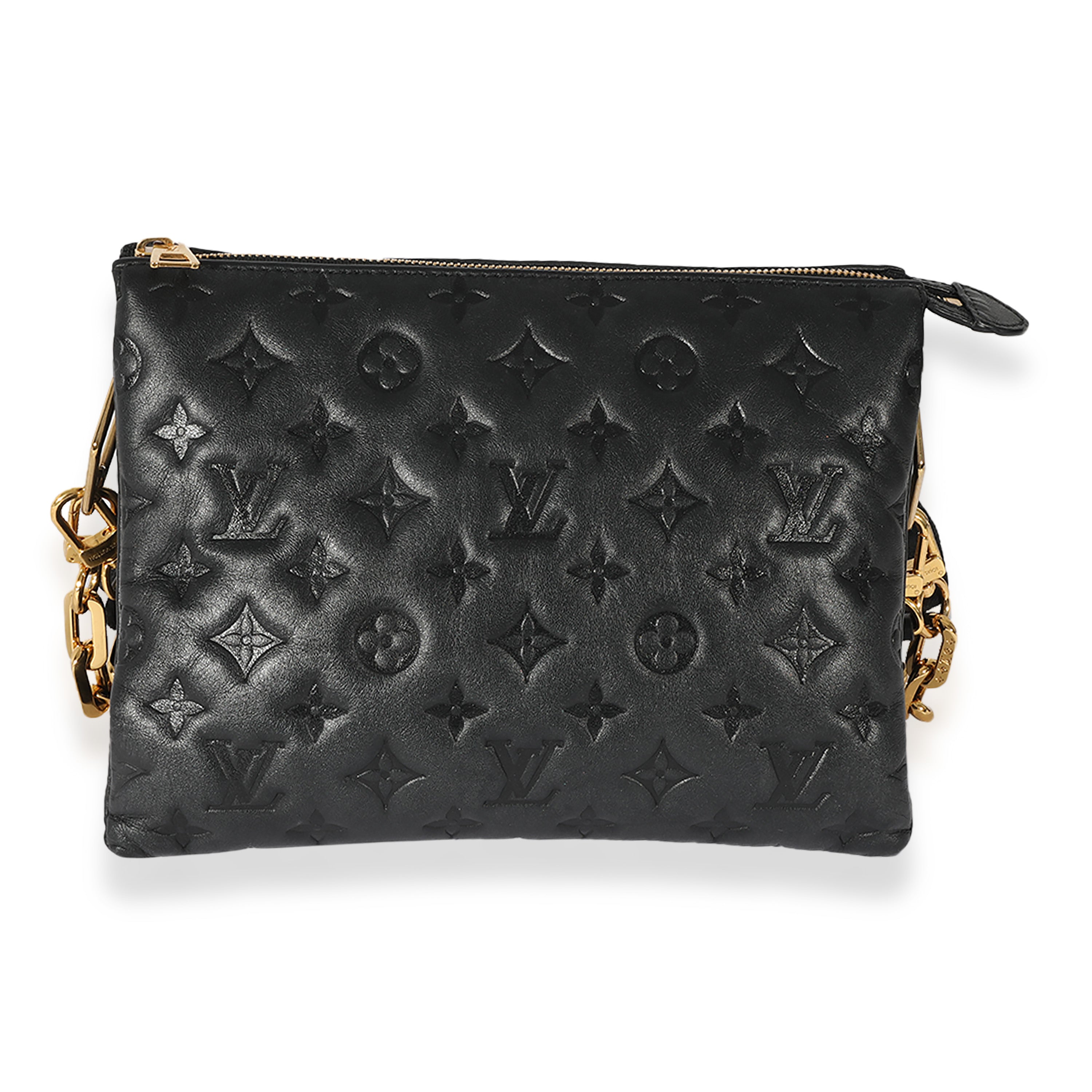 Louis Vuitton Louis Vuitton Black Lambskin Coussin PM