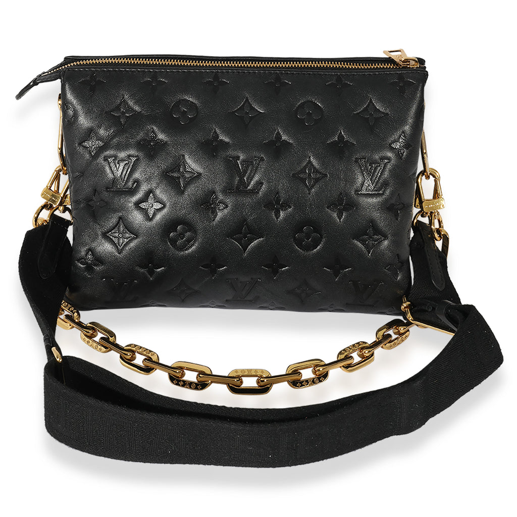 Louis Vuitton Louis Vuitton Black Lambskin Coussin PM