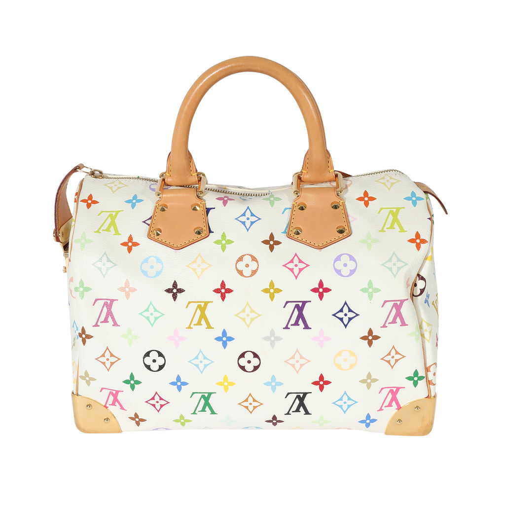 Louis Vuitton Louis Vuitton Monogram White Multicolor Speedy 30