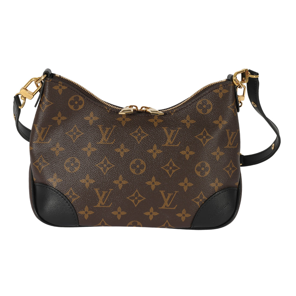 Louis Vuitton Louis Vuitton Black Leather & Monogram Canvas Boulogne NM