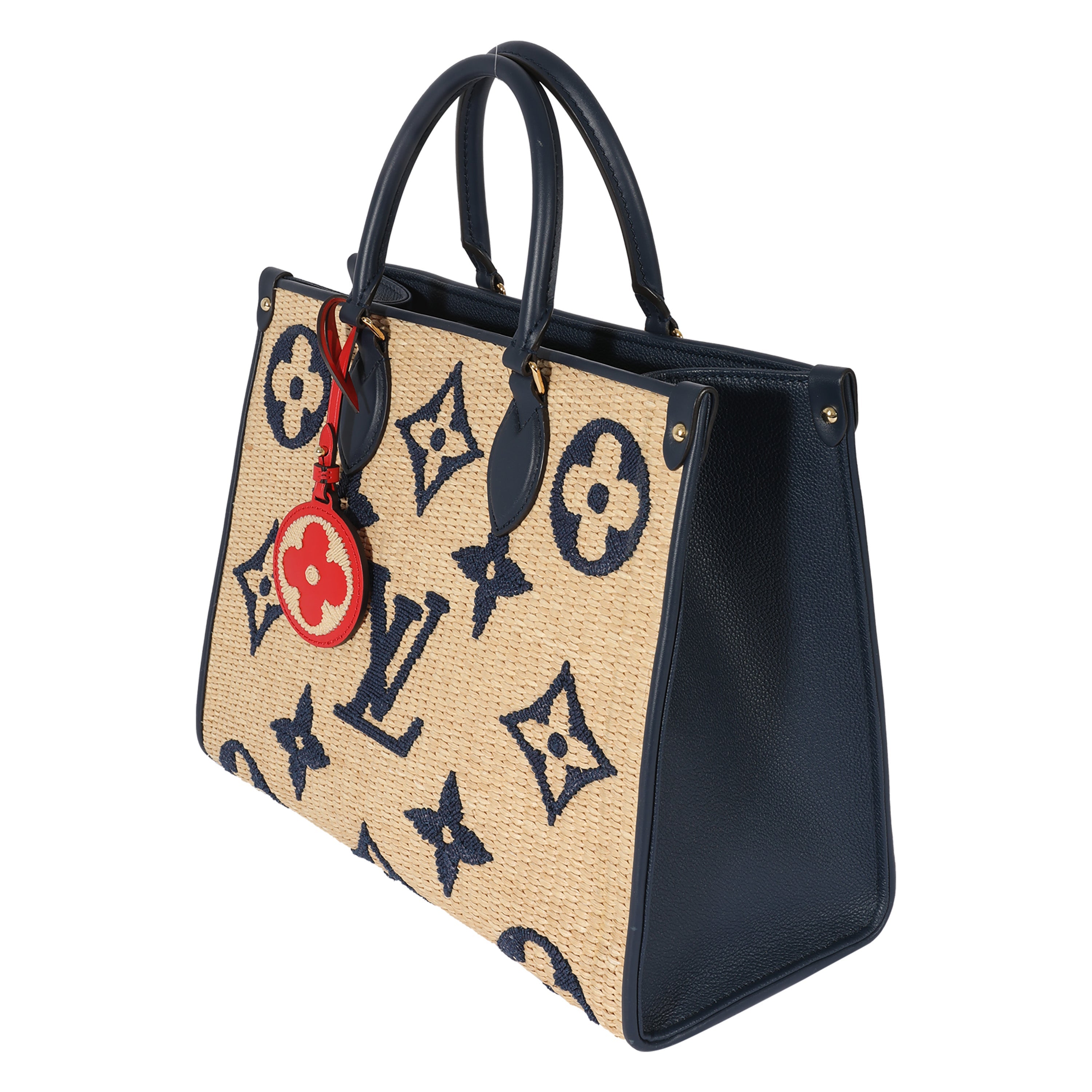 Louis Vuitton Louis Vuitton Blue Monogram Raffia Giant OnTheGo MM