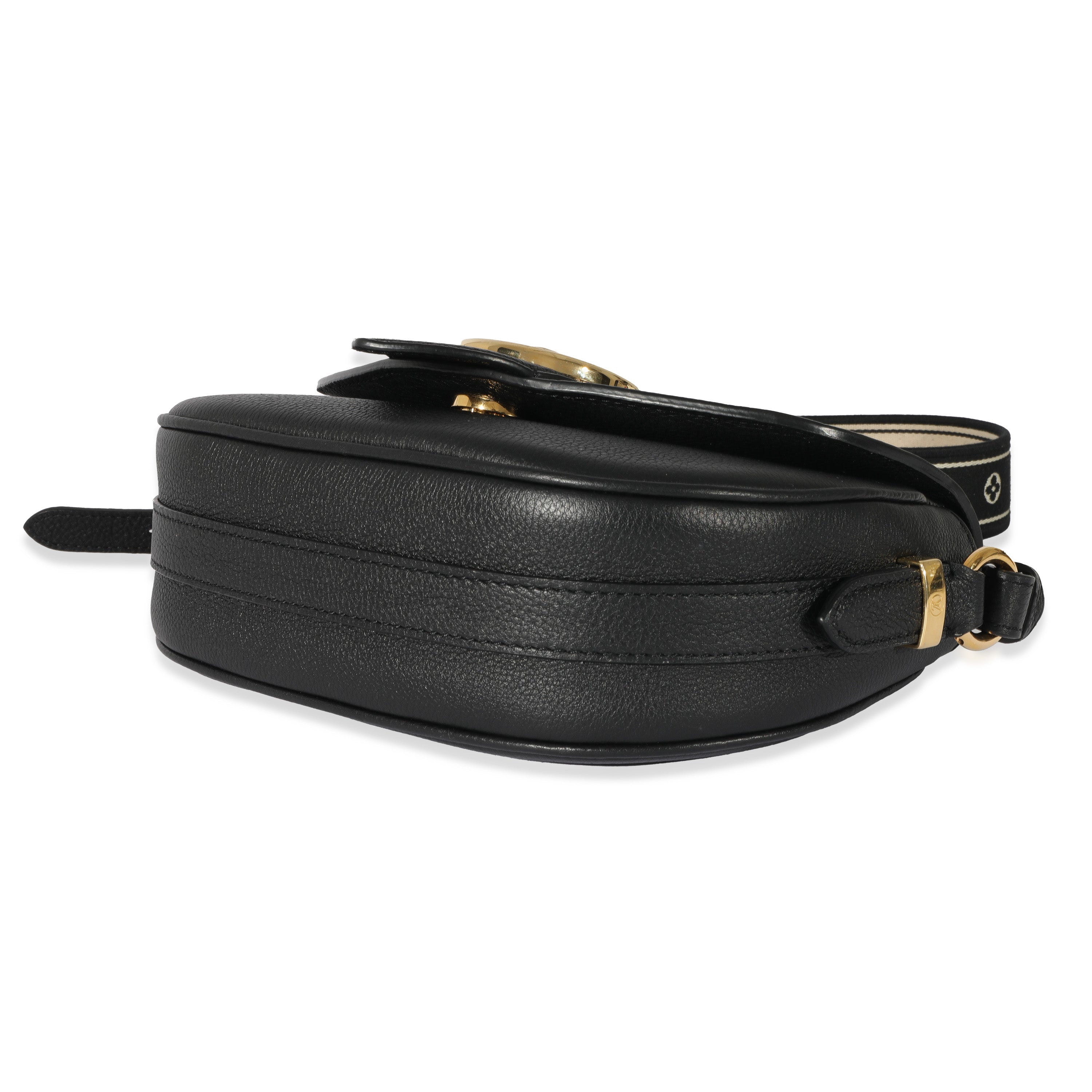 Louis Vuitton Louis Vuitton Black Grained Calfskin LV Pont 9 Soft MM