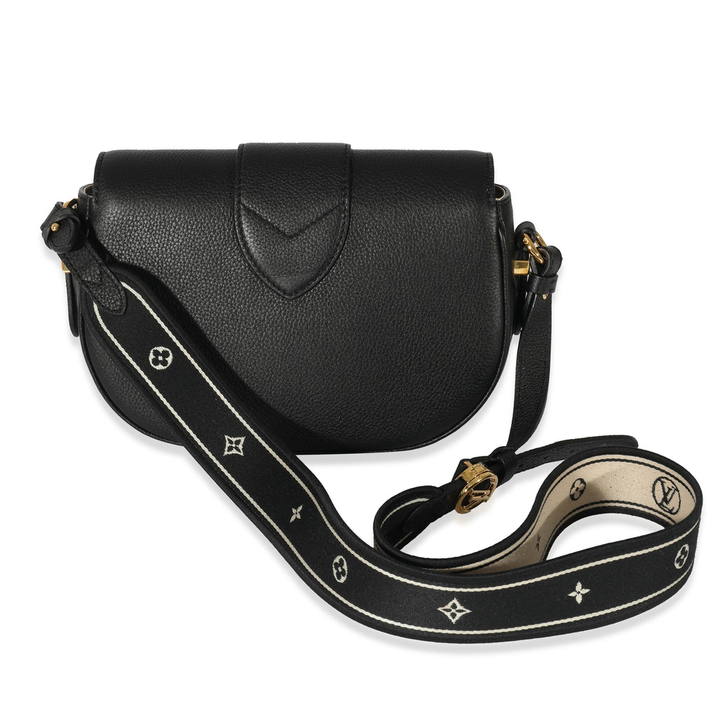 Louis Vuitton Louis Vuitton Black Grained Calfskin LV Pont 9 Soft MM
