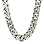 Saint Laurent Metal Curb Chain Necklace Oxidized Silver