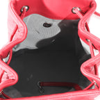 Chanel Red Quilted Calfskin Medium Covered CC Drawstring Backpack
