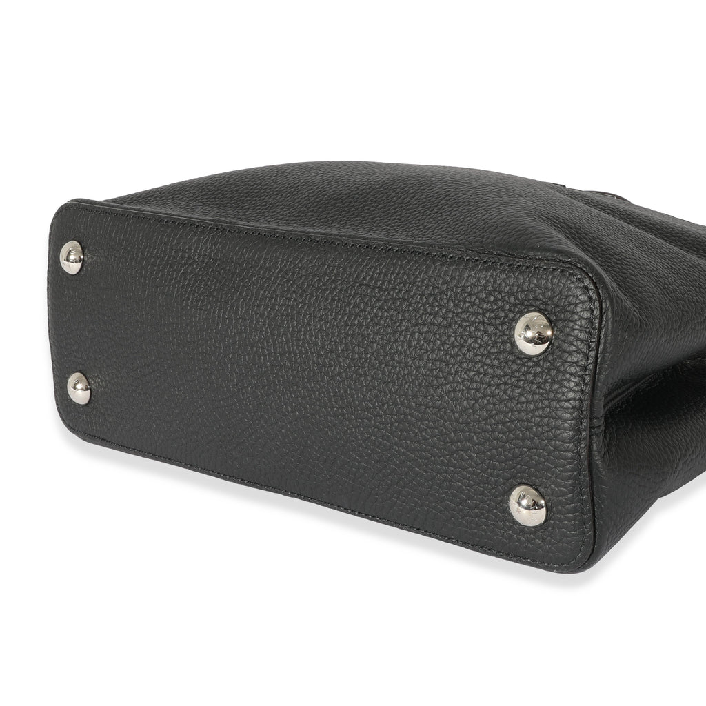 Louis Vuitton Louis Vuitton Black Taurillon Python Capucines MM