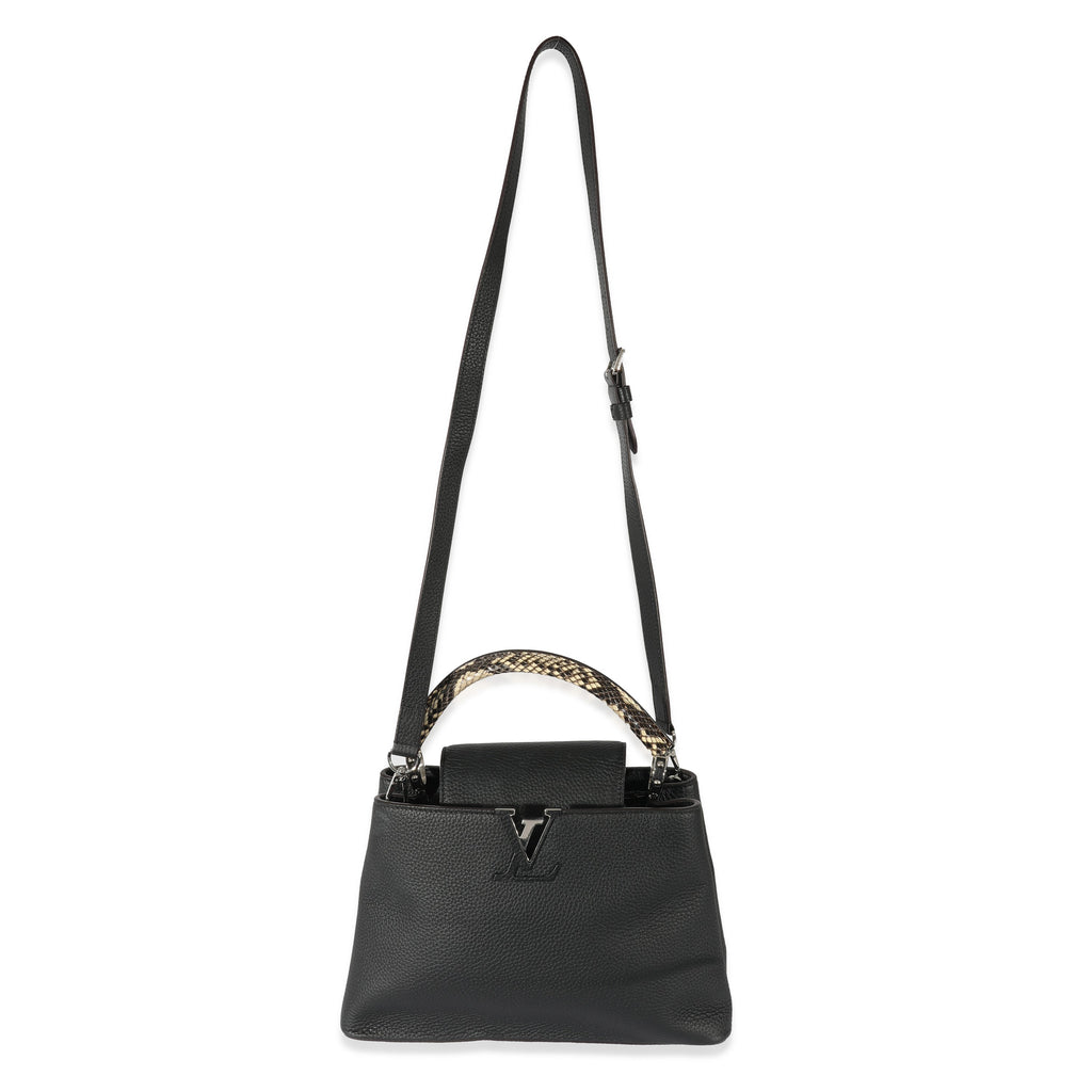 Louis Vuitton Louis Vuitton Black Taurillon Python Capucines MM