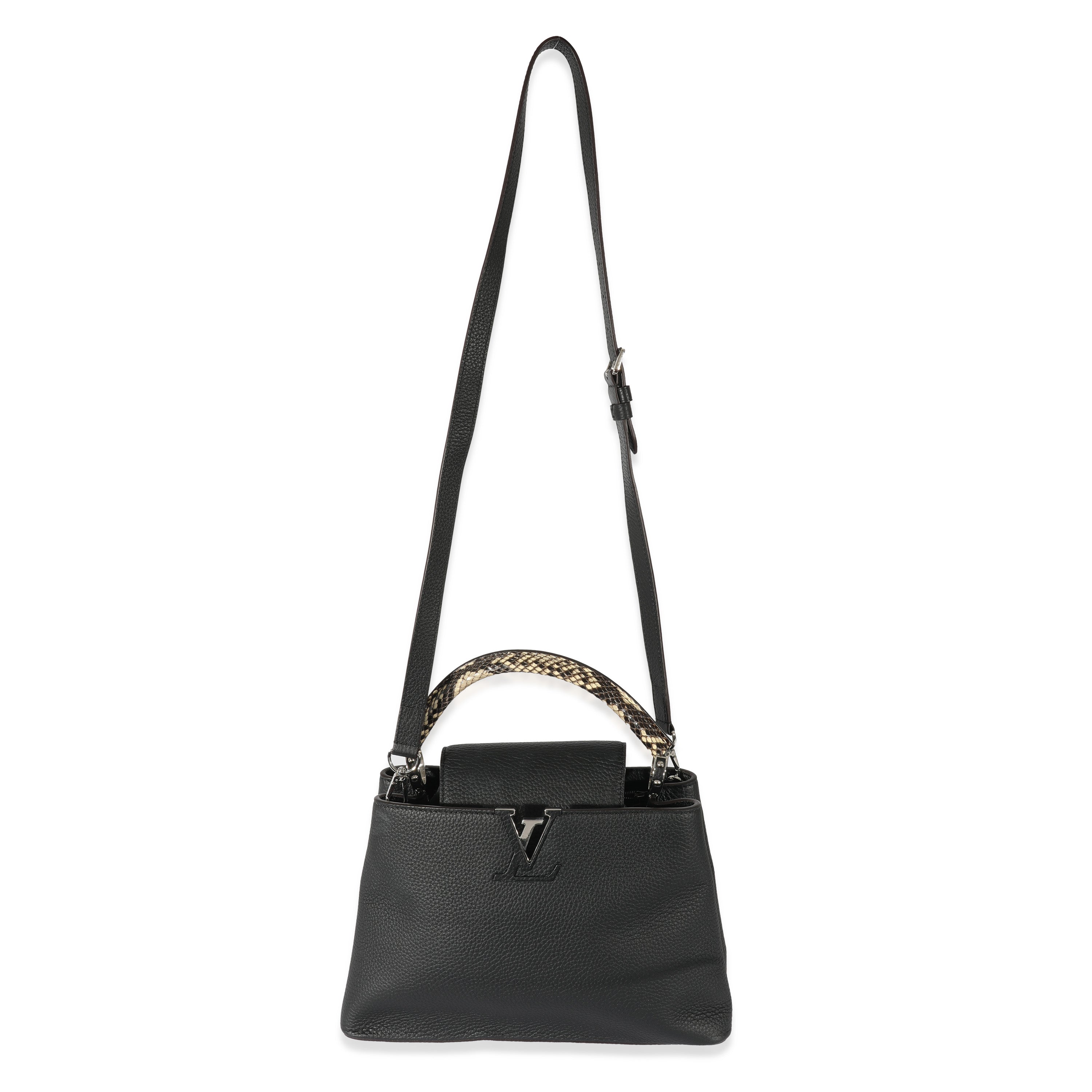 Louis Vuitton Louis Vuitton Black Taurillon Python Capucines MM