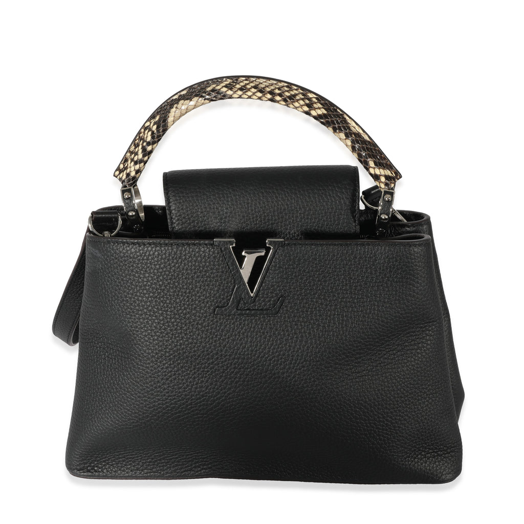 Louis Vuitton Louis Vuitton Black Taurillon Python Capucines MM