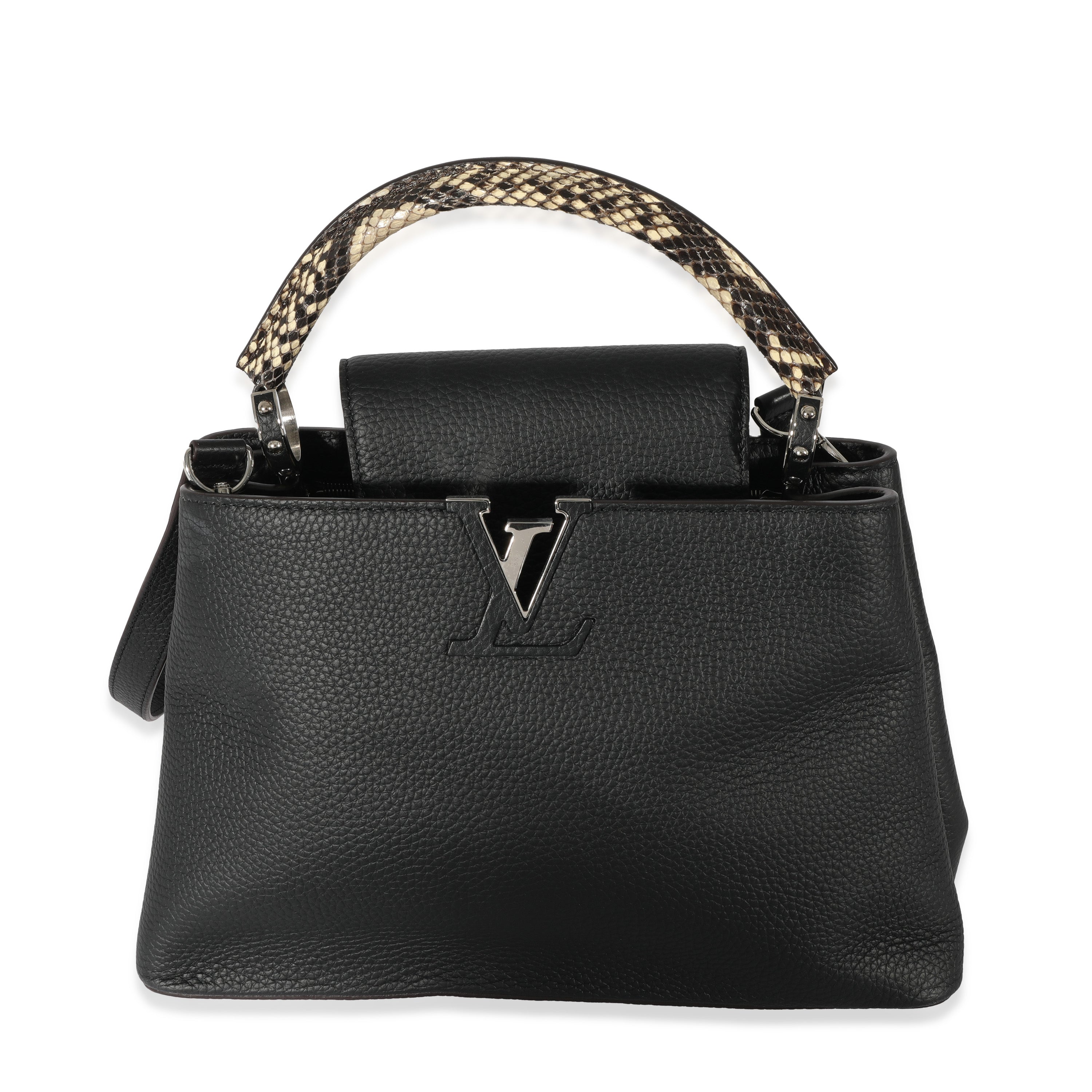 Louis Vuitton Louis Vuitton Black Taurillon Python Capucines MM