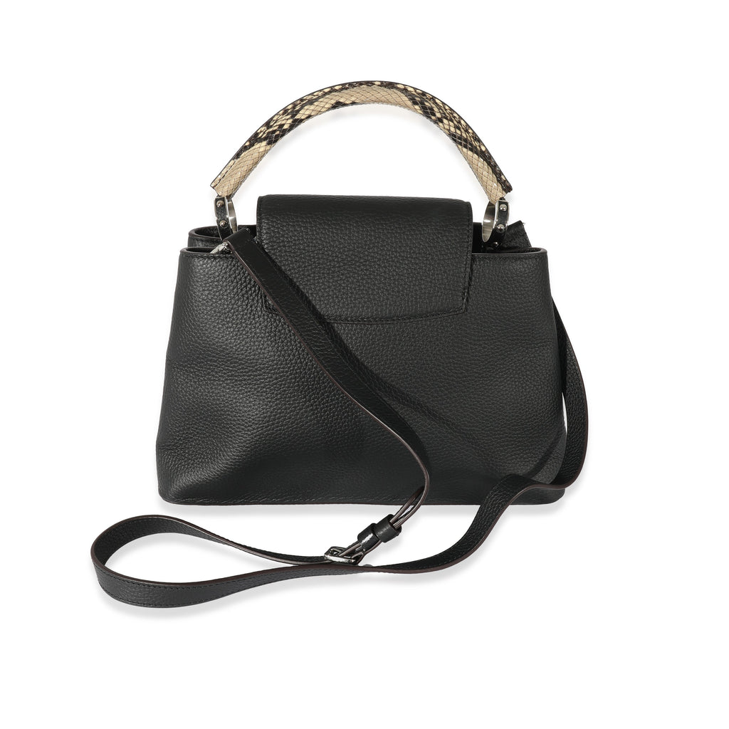 Louis Vuitton Louis Vuitton Black Taurillon Python Capucines MM
