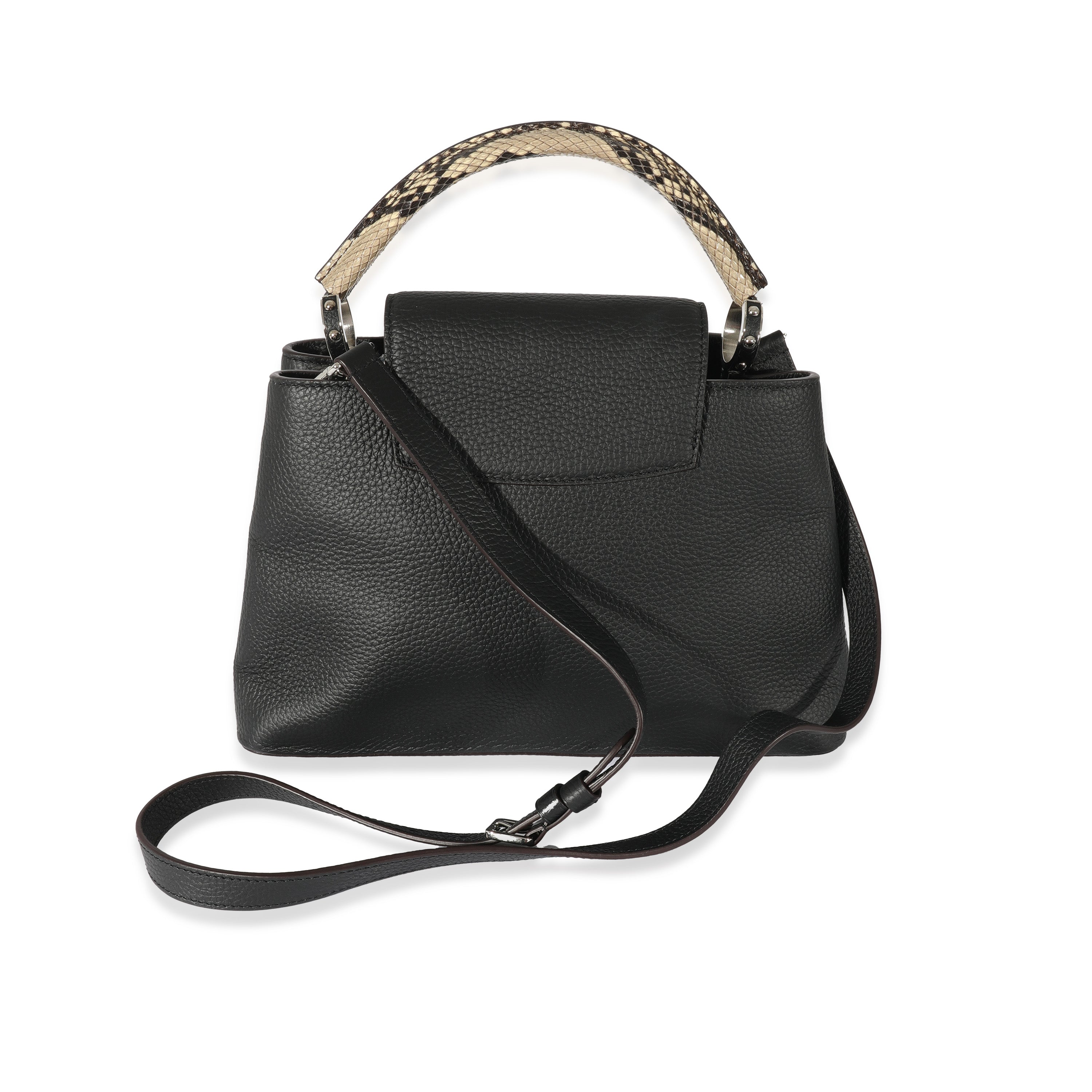 Louis Vuitton Louis Vuitton Black Taurillon Python Capucines MM