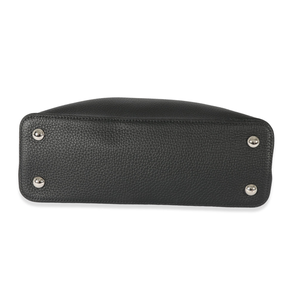 Louis Vuitton Louis Vuitton Black Taurillon Python Capucines MM
