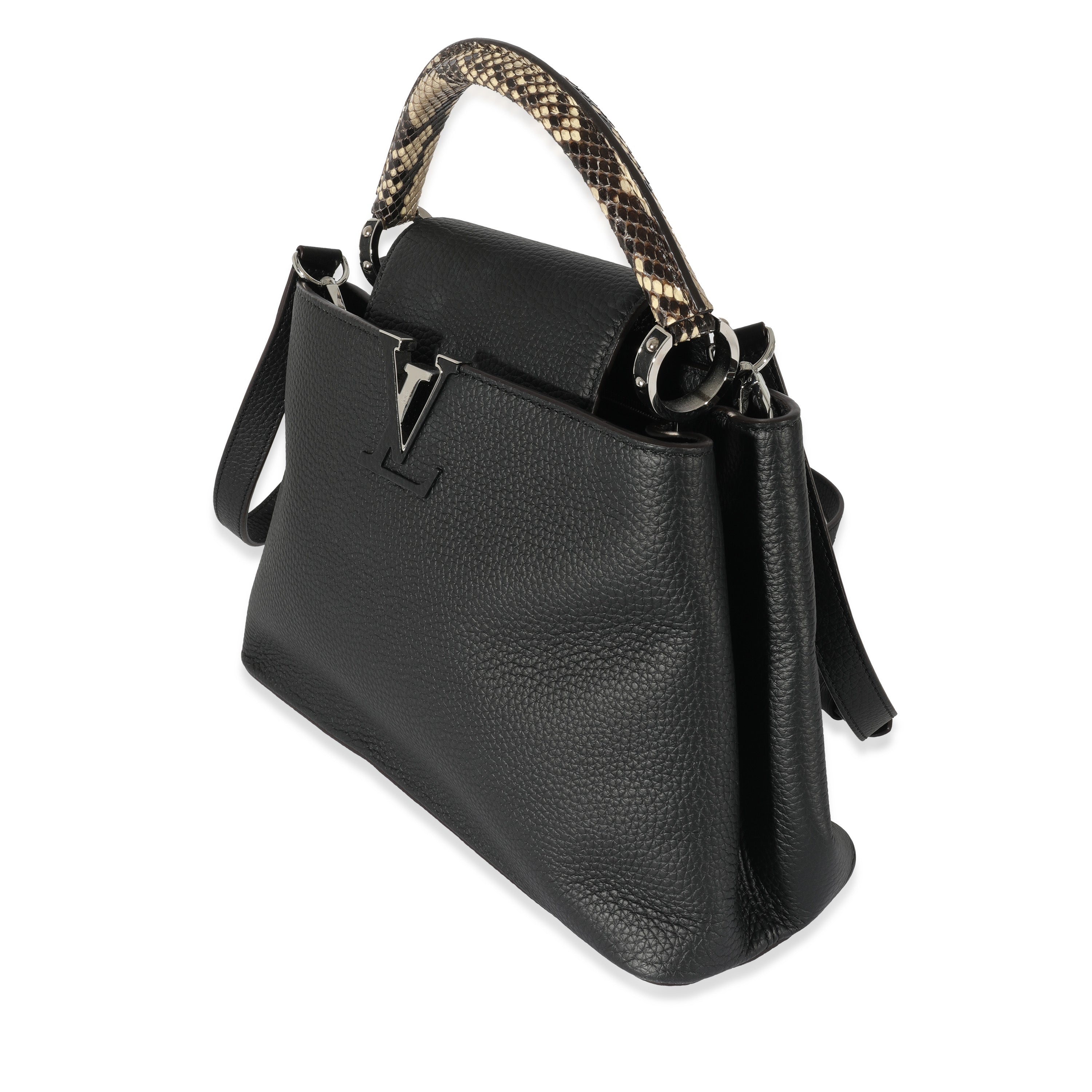 Louis Vuitton Louis Vuitton Black Taurillon Python Capucines MM