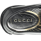 Gucci Goatskin Womens Logo 15mm Loafers 35.5 Black