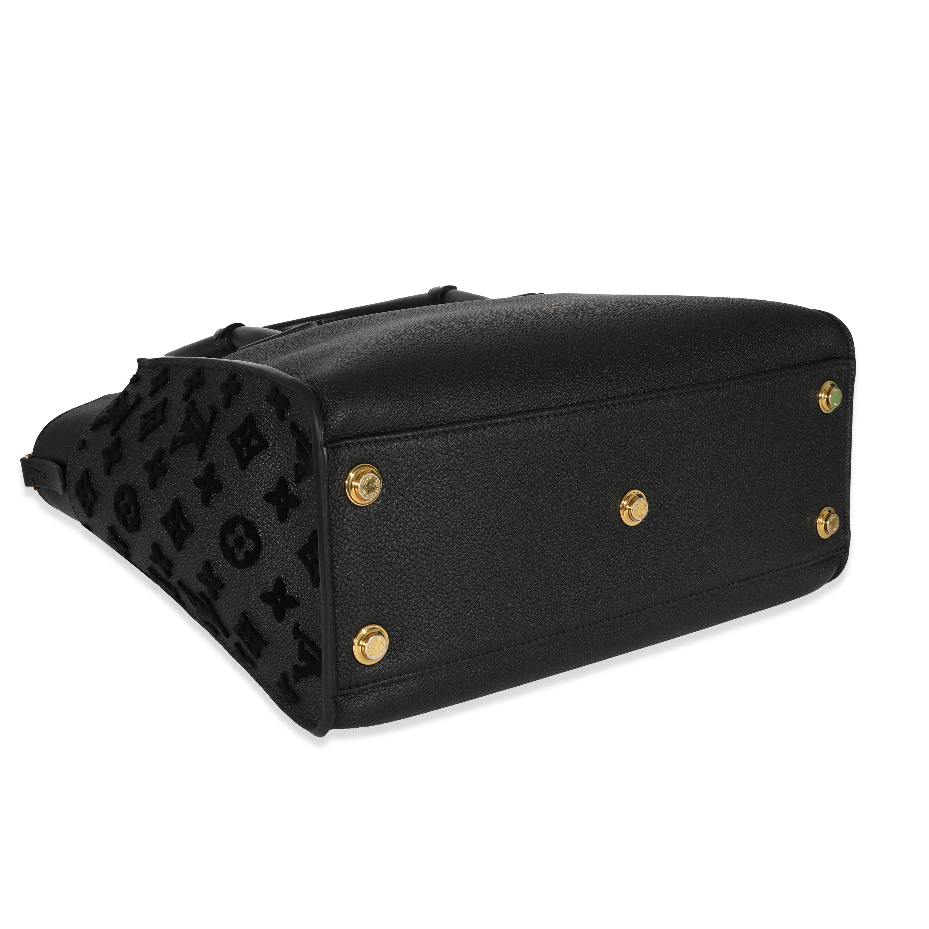 Louis Vuitton Louis Vuitton Black Calfskin On My Side MM