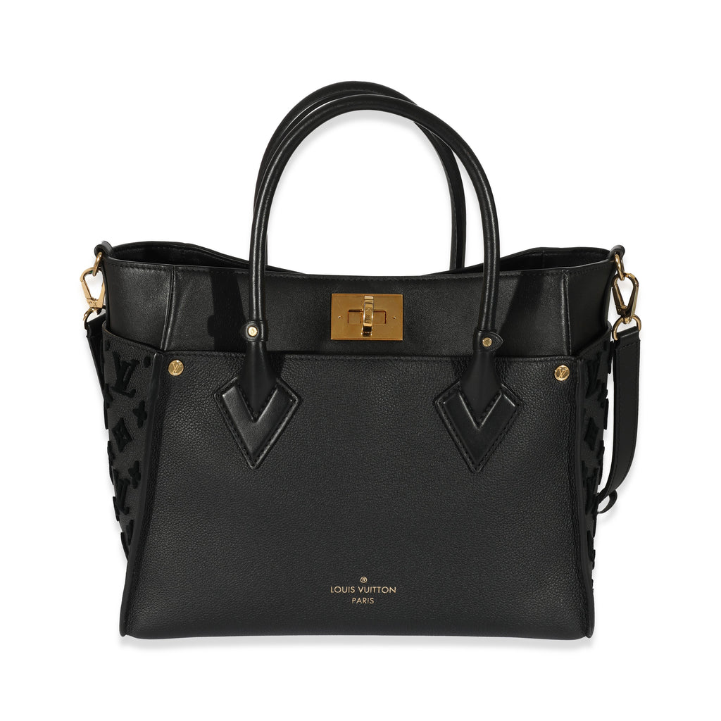 Louis Vuitton Louis Vuitton Black Calfskin On My Side MM