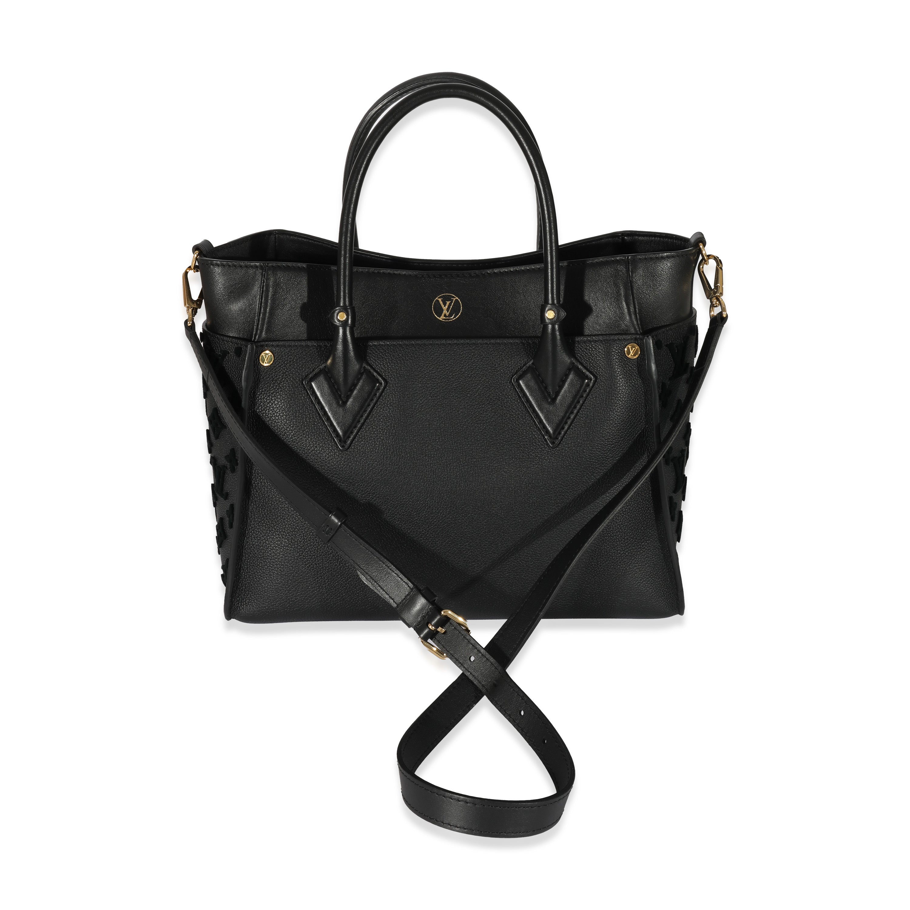 Louis Vuitton Louis Vuitton Black Calfskin On My Side MM