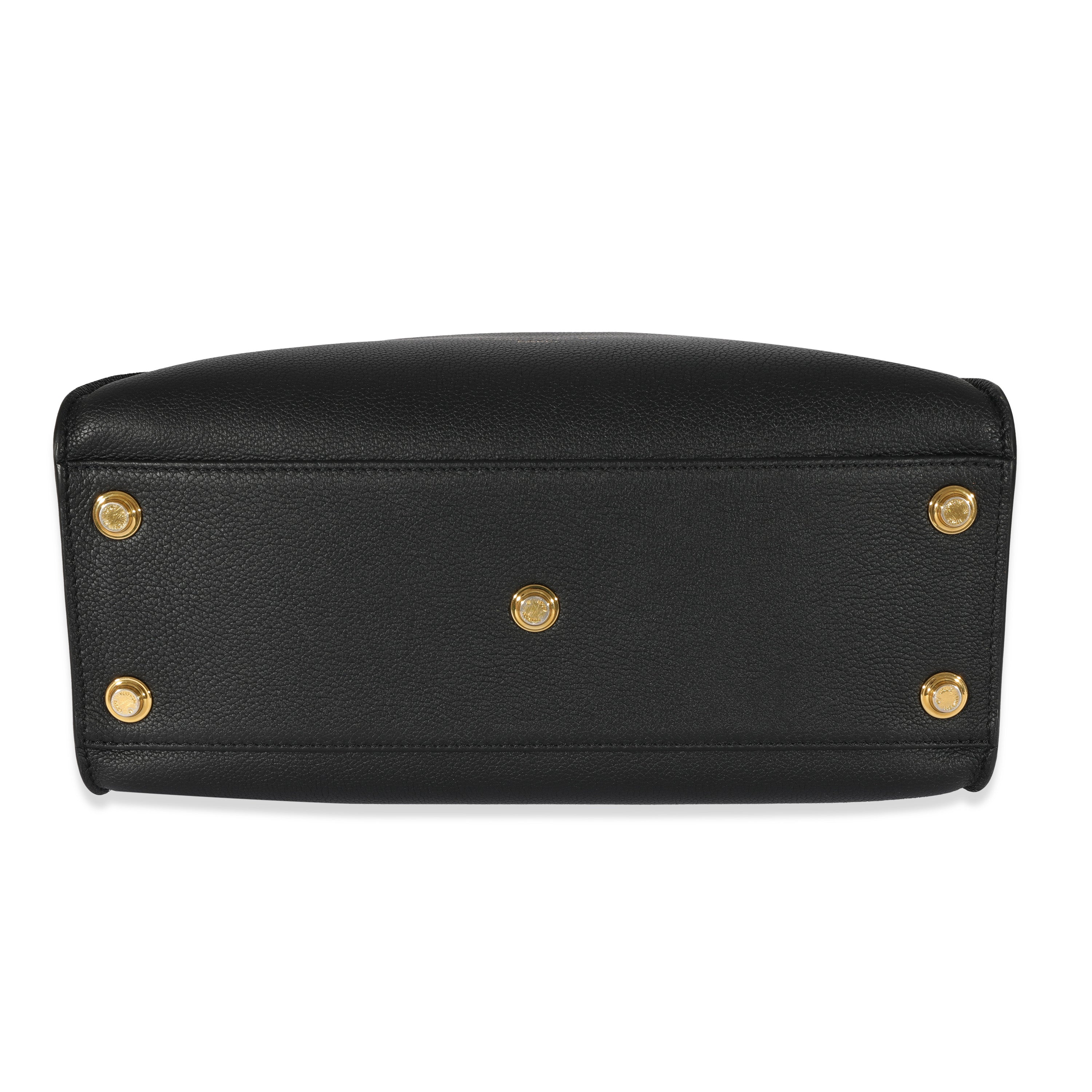 Louis Vuitton Louis Vuitton Black Calfskin On My Side MM