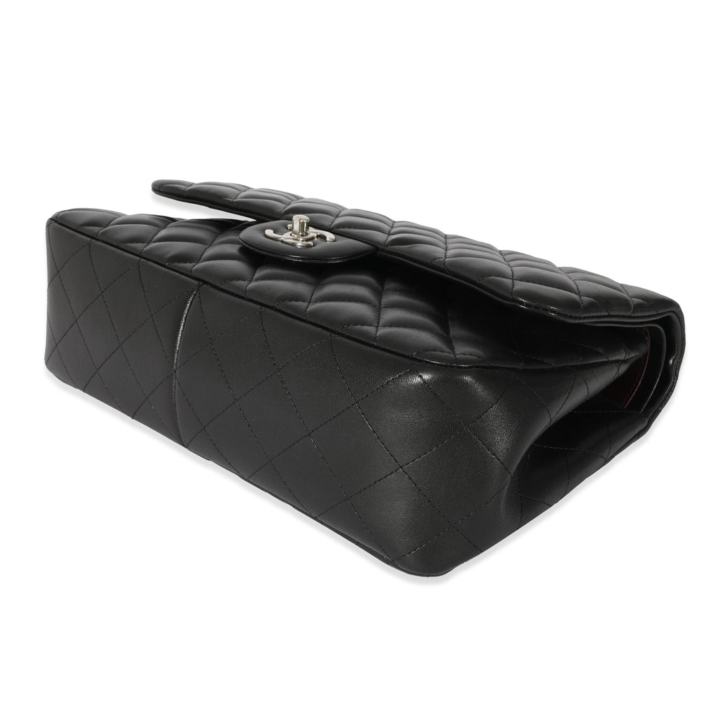 Chanel Black Quilted Lambskin Jumbo Classic Double Flap