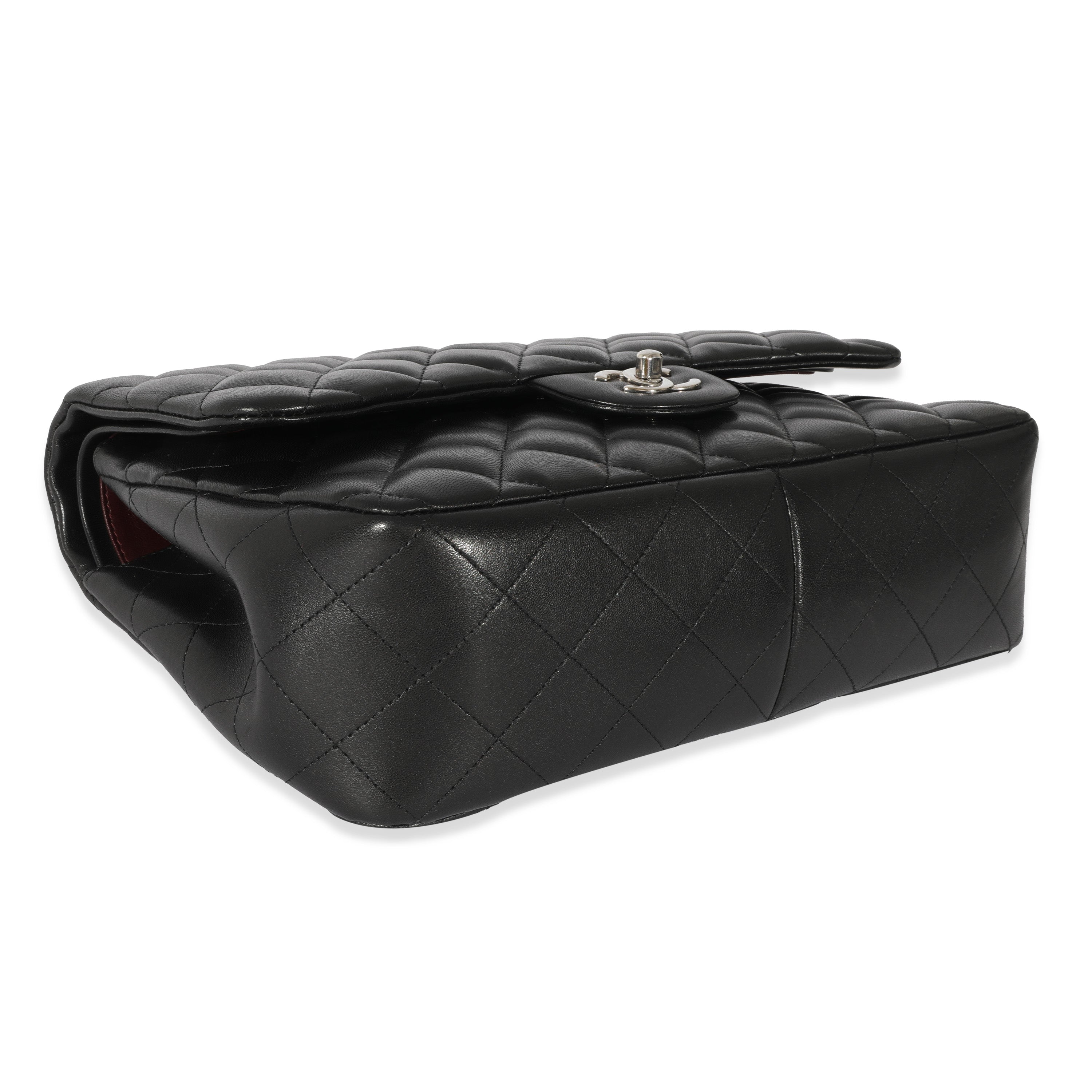 Chanel Black Quilted Lambskin Jumbo Classic Double Flap