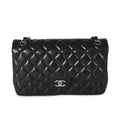 Chanel Black Quilted Lambskin Jumbo Classic Double Flap