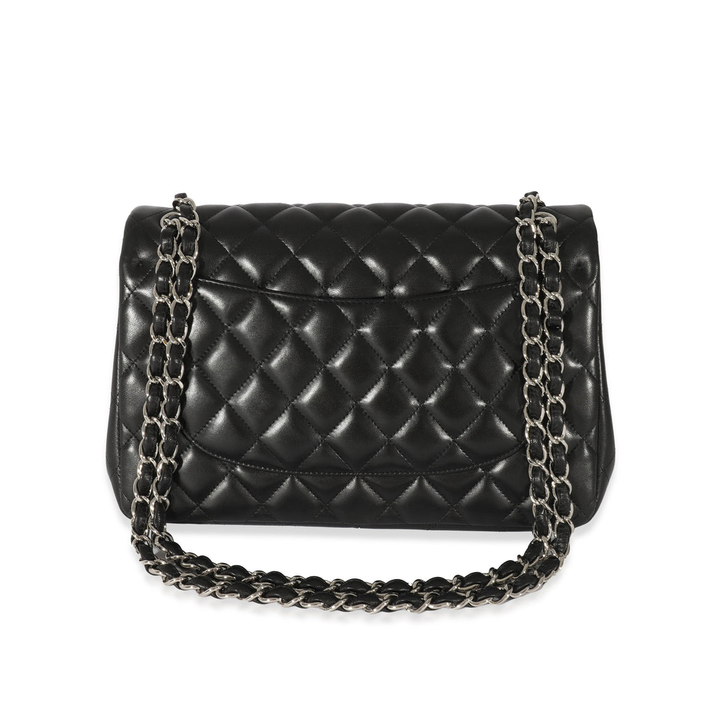 Chanel Black Quilted Lambskin Jumbo Classic Double Flap