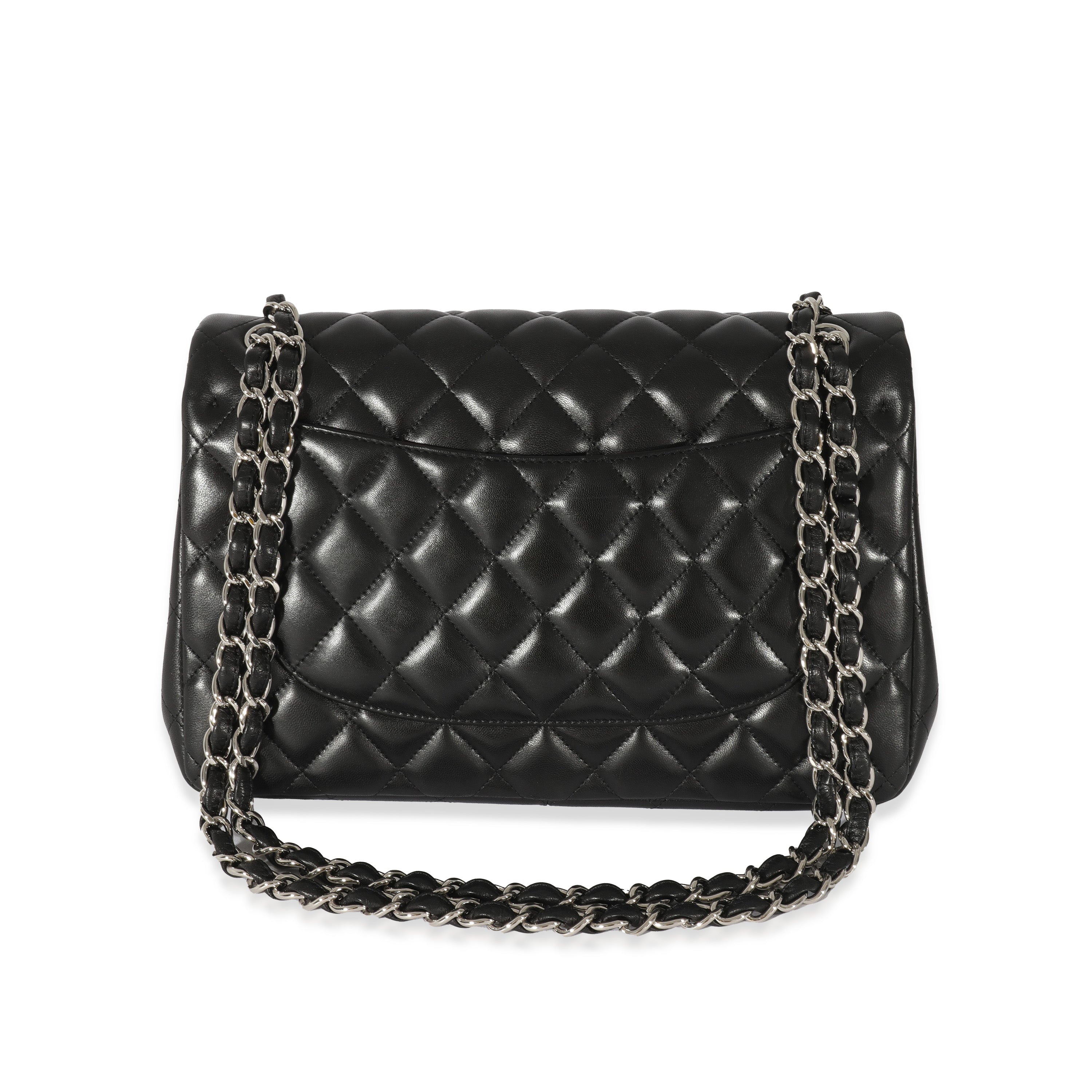 Chanel Black Quilted Lambskin Jumbo Classic Double Flap