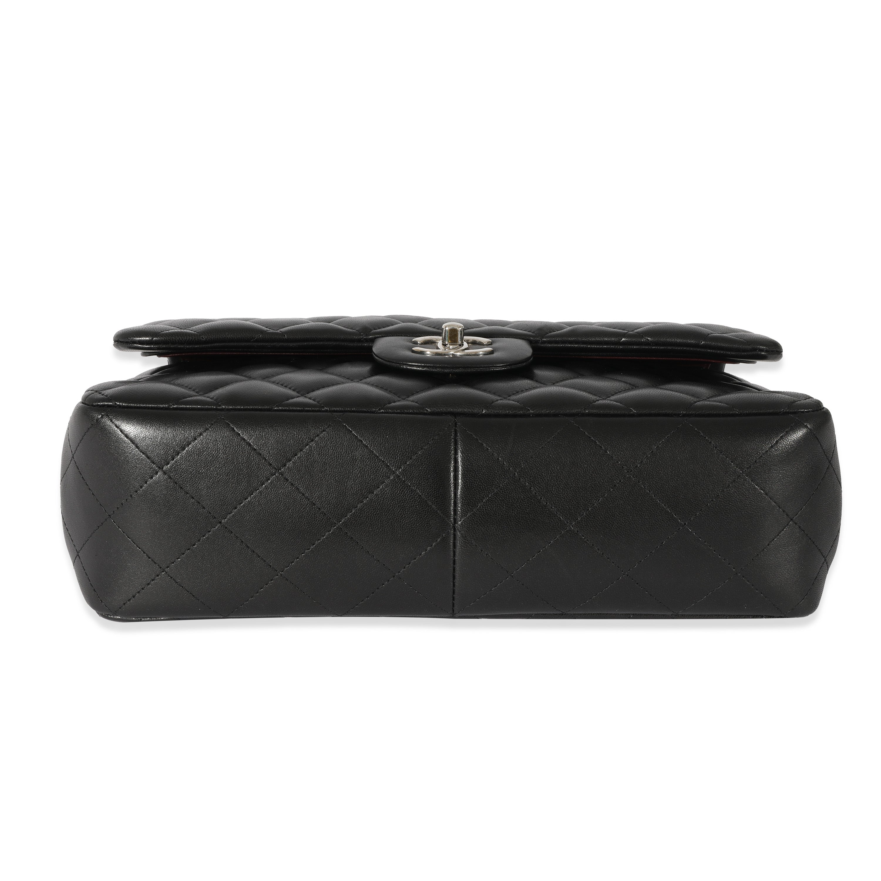 Chanel Black Quilted Lambskin Jumbo Classic Double Flap