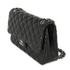 Chanel Black Quilted Lambskin Jumbo Classic Double Flap