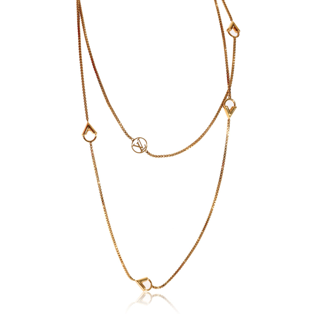 Louis Vuitton Louis Vuitton Essential V Station Gold Plated Necklace