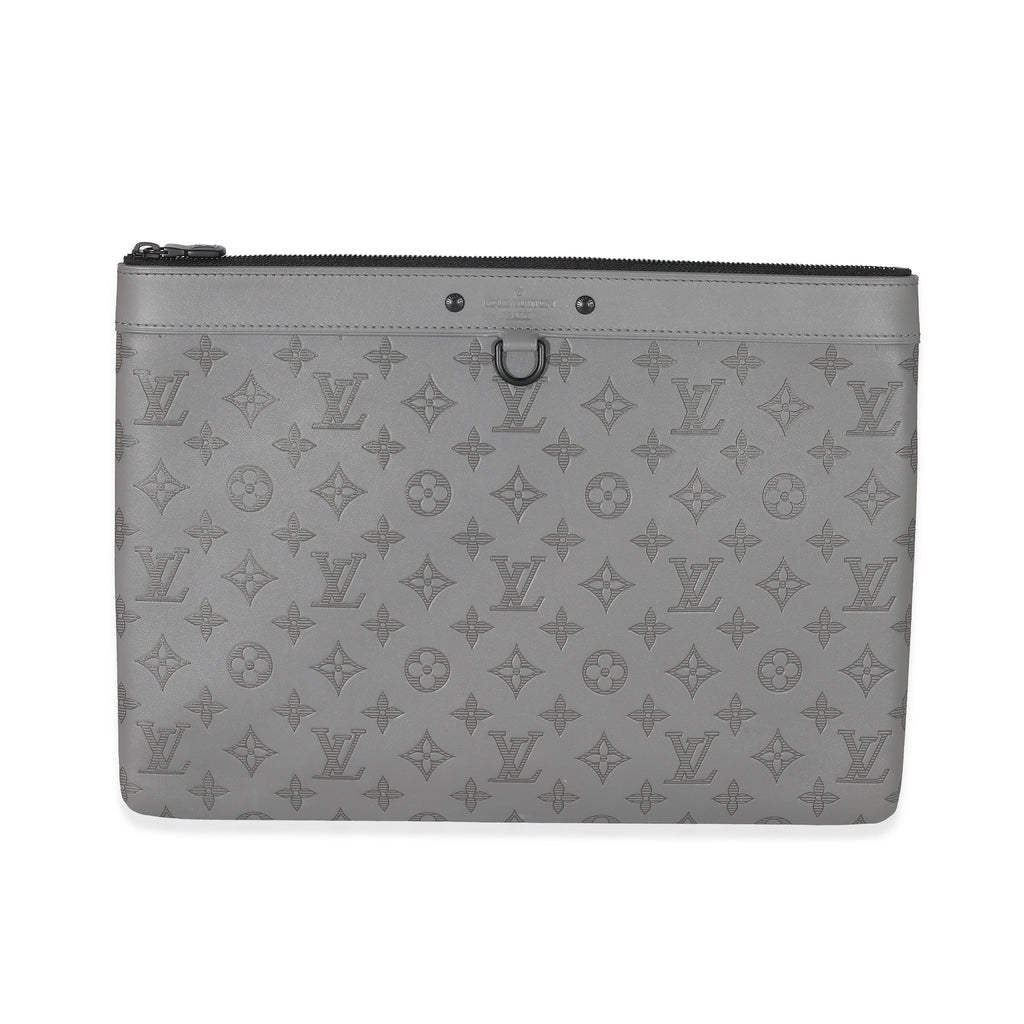 Louis Vuitton Louis Vuitton Charcoal Grey Monogram Shadow Discovery Pouch GM