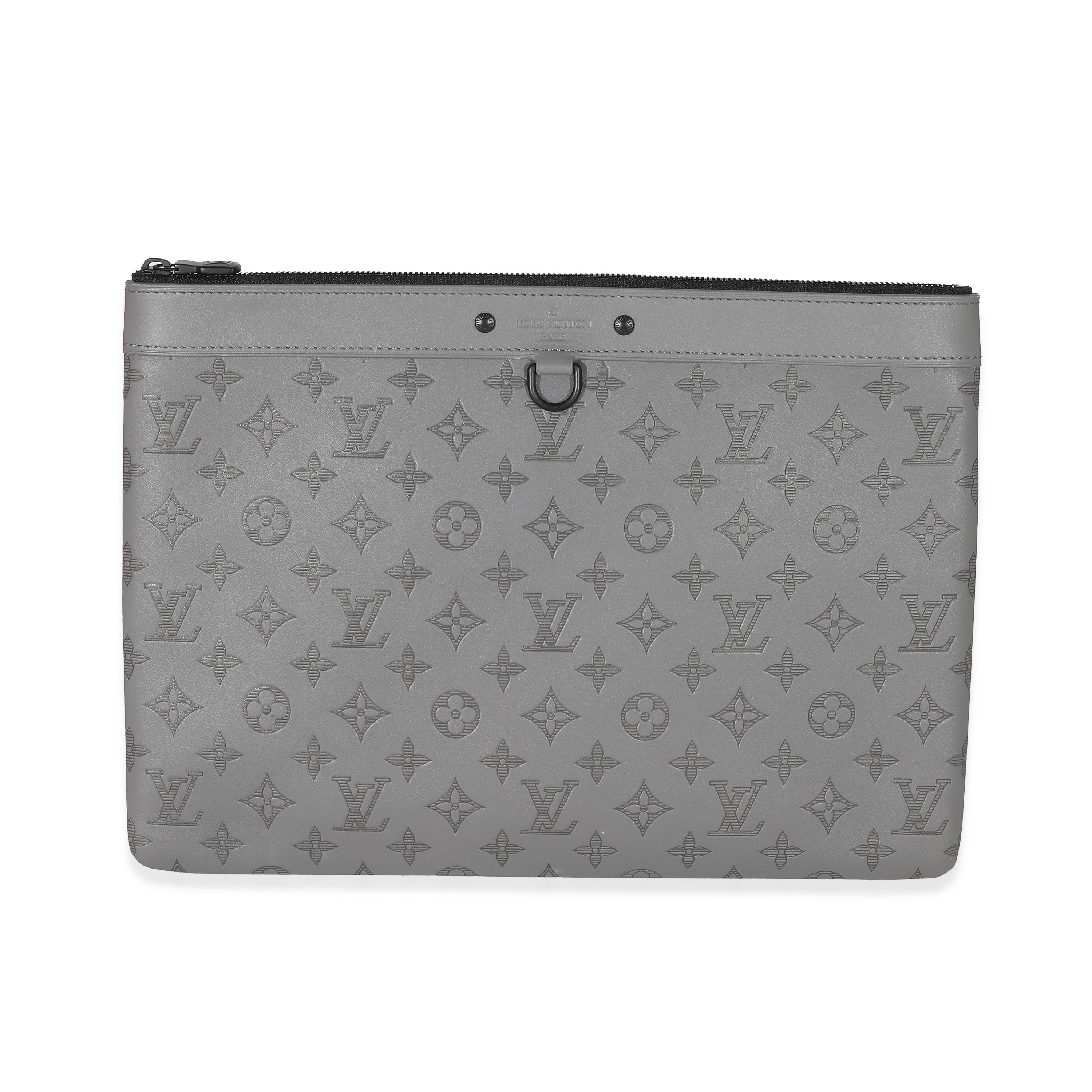 Louis Vuitton Louis Vuitton Charcoal Grey Monogram Shadow Discovery Pouch GM