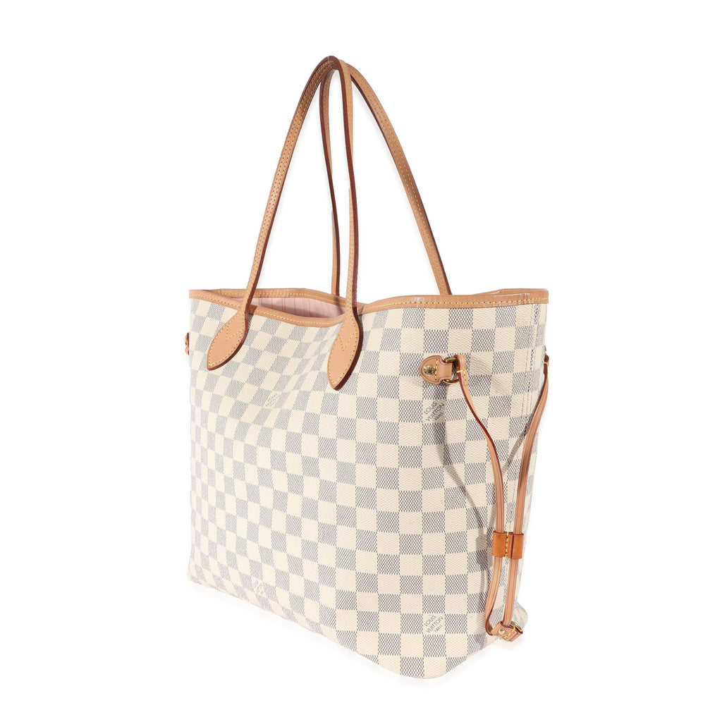 Louis Vuitton Louis Vuitton Rose Ballerine Damier Azur Canvas Neverfull MM
