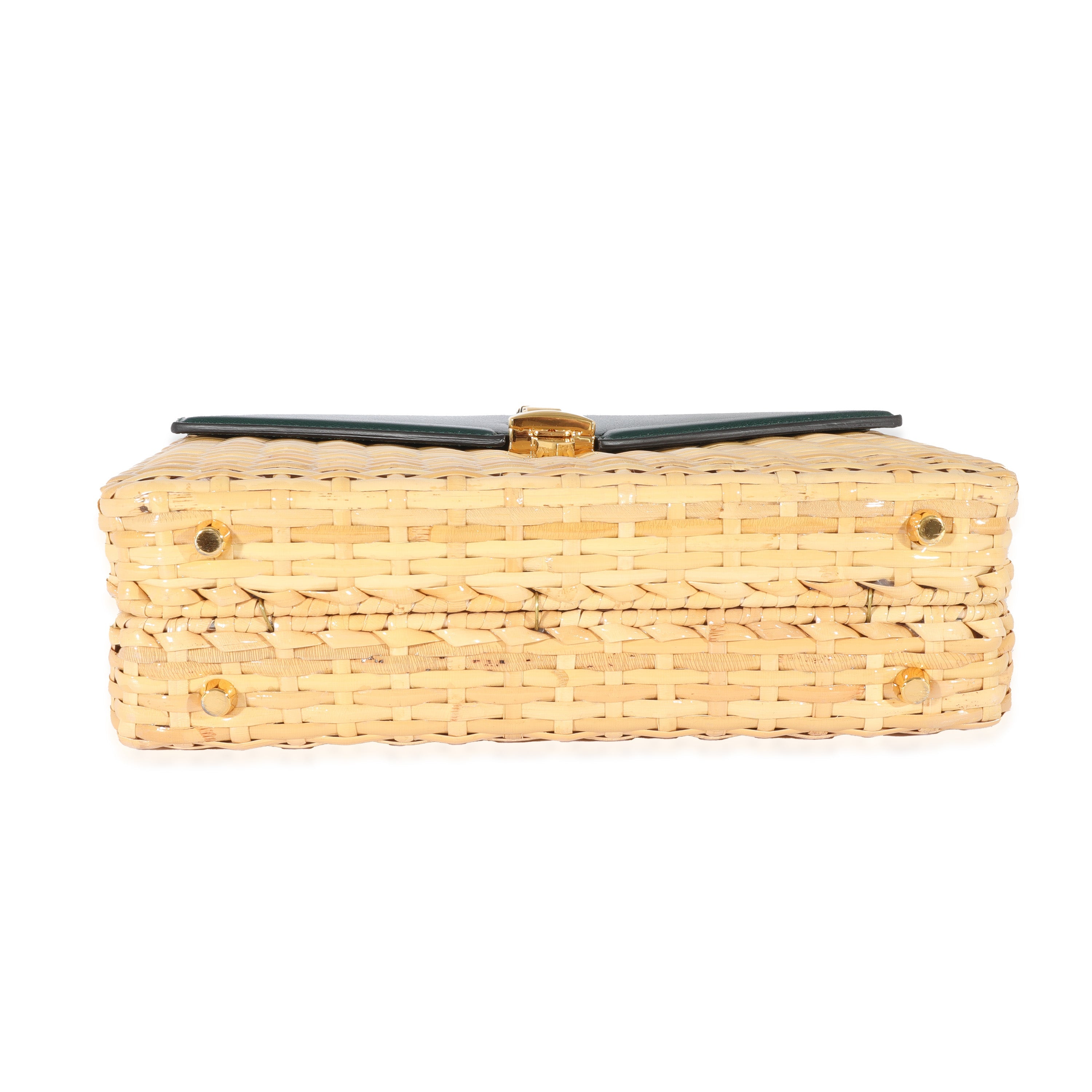Gucci Small Sylvie Wicker Top Handle Bag
