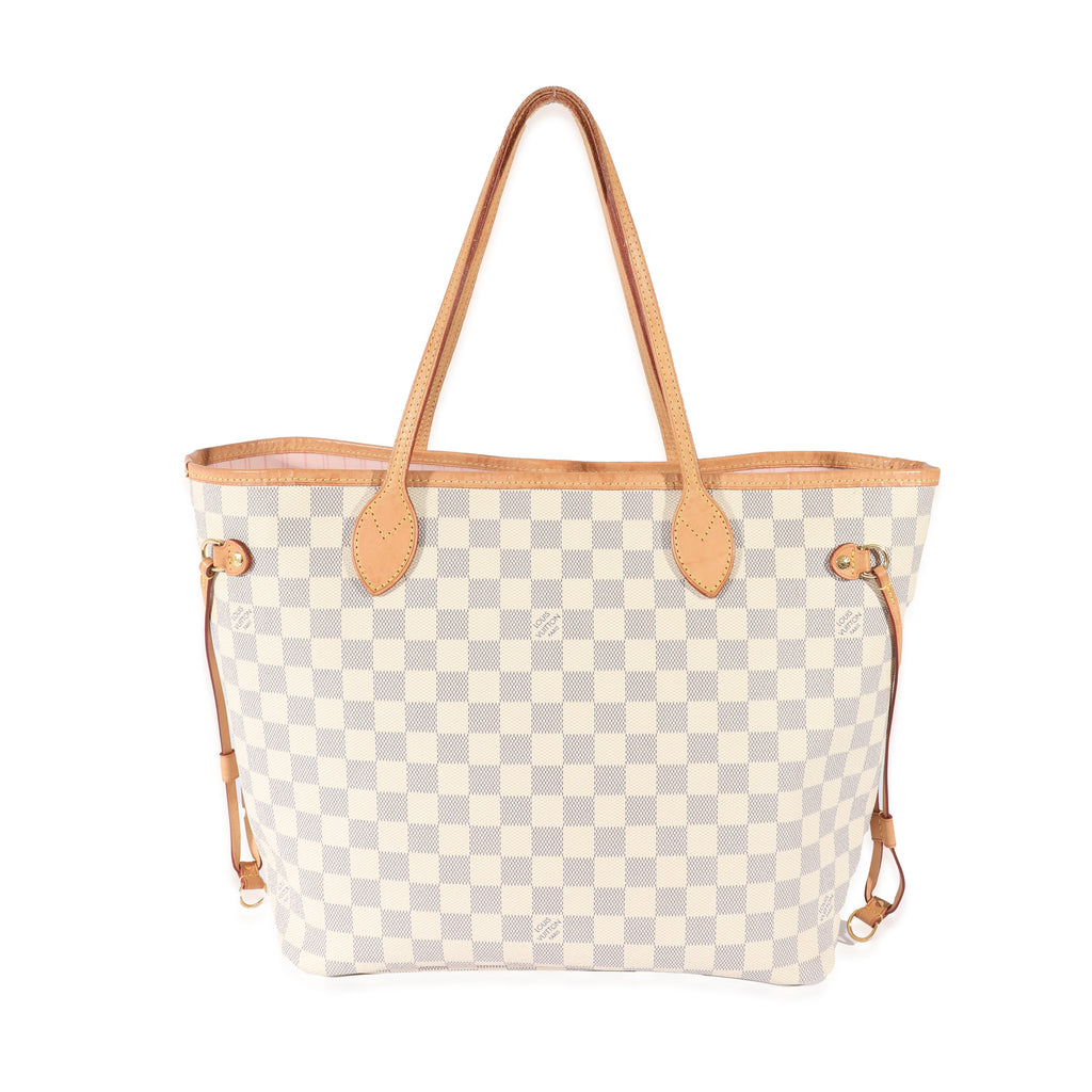 Louis Vuitton Louis Vuitton Canvas Damier Azur Rose Ballerine Neverfull MM