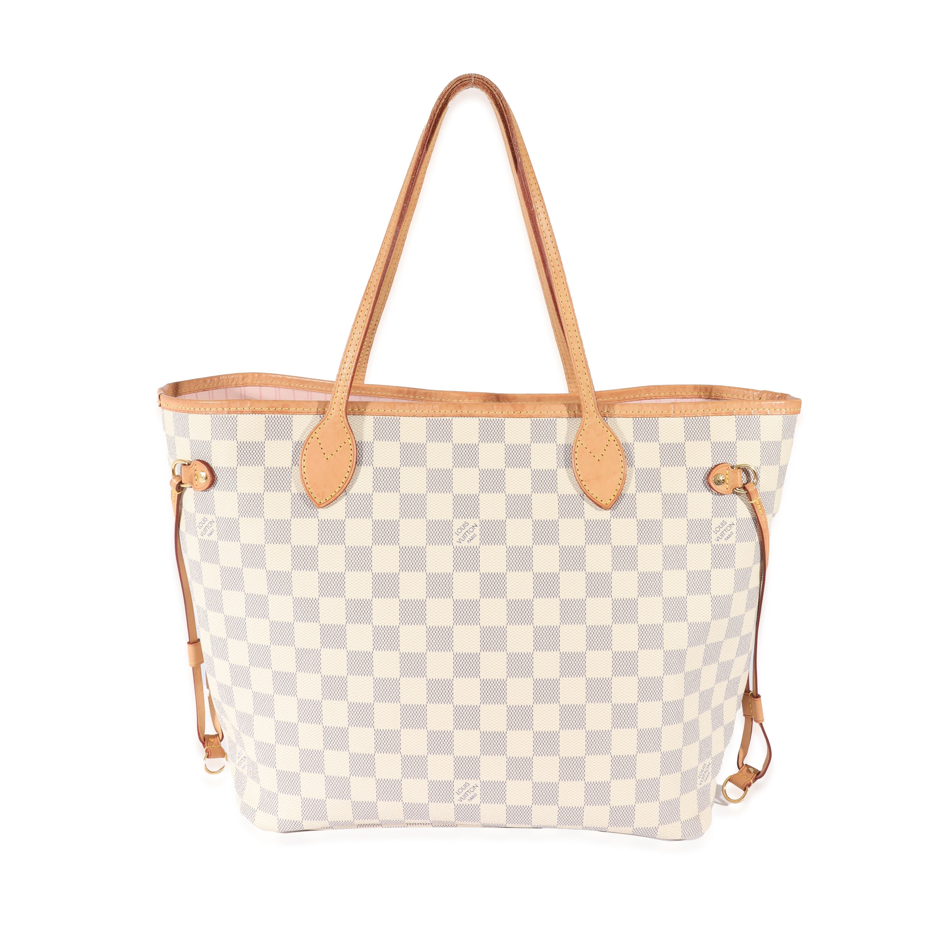 Louis Vuitton Louis Vuitton Canvas Damier Azur Rose Ballerine Neverfull MM