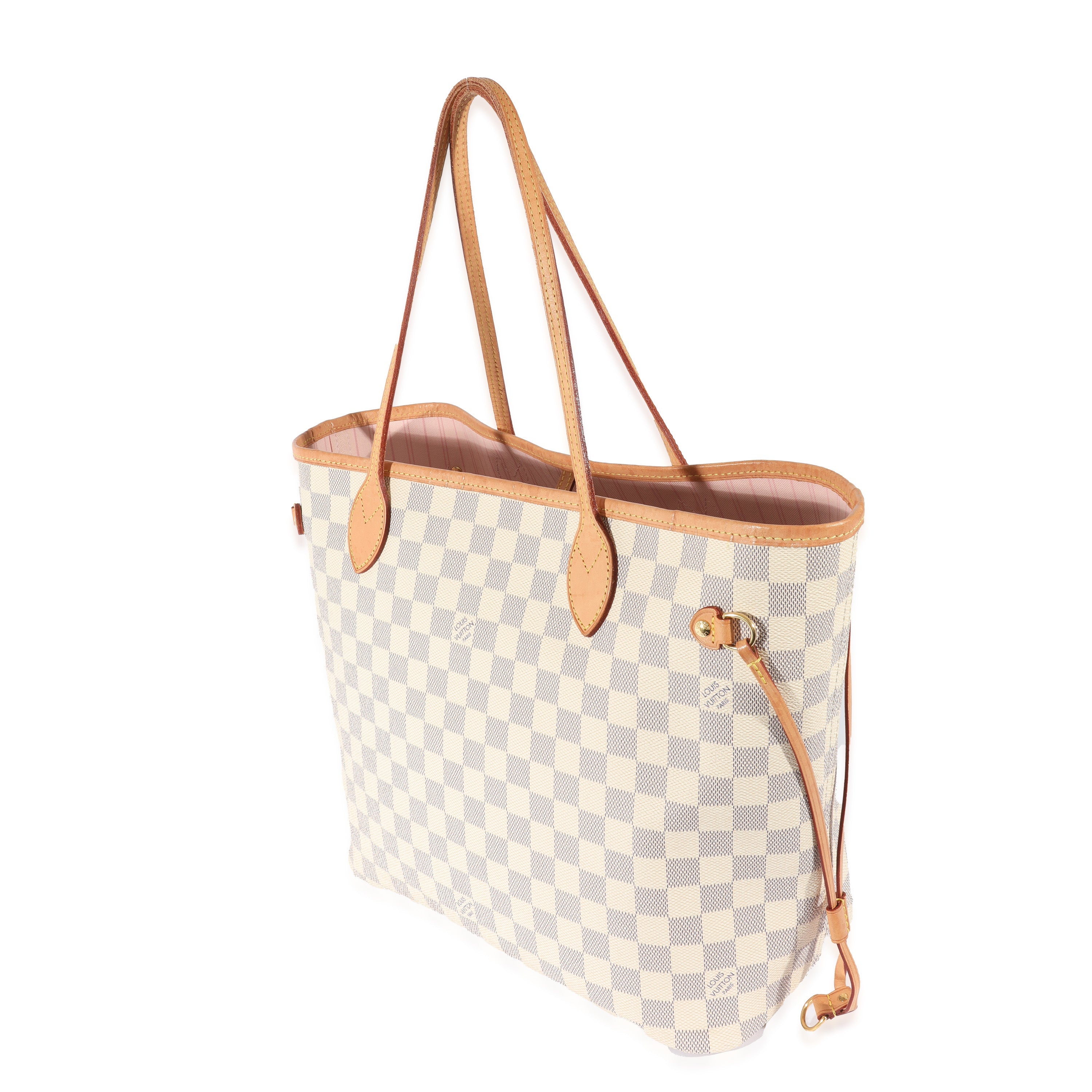 Louis Vuitton Louis Vuitton Canvas Damier Azur Rose Ballerine Neverfull MM