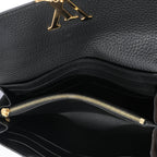 Louis Vuitton Louis Vuitton Black Leather Capucines Wallet