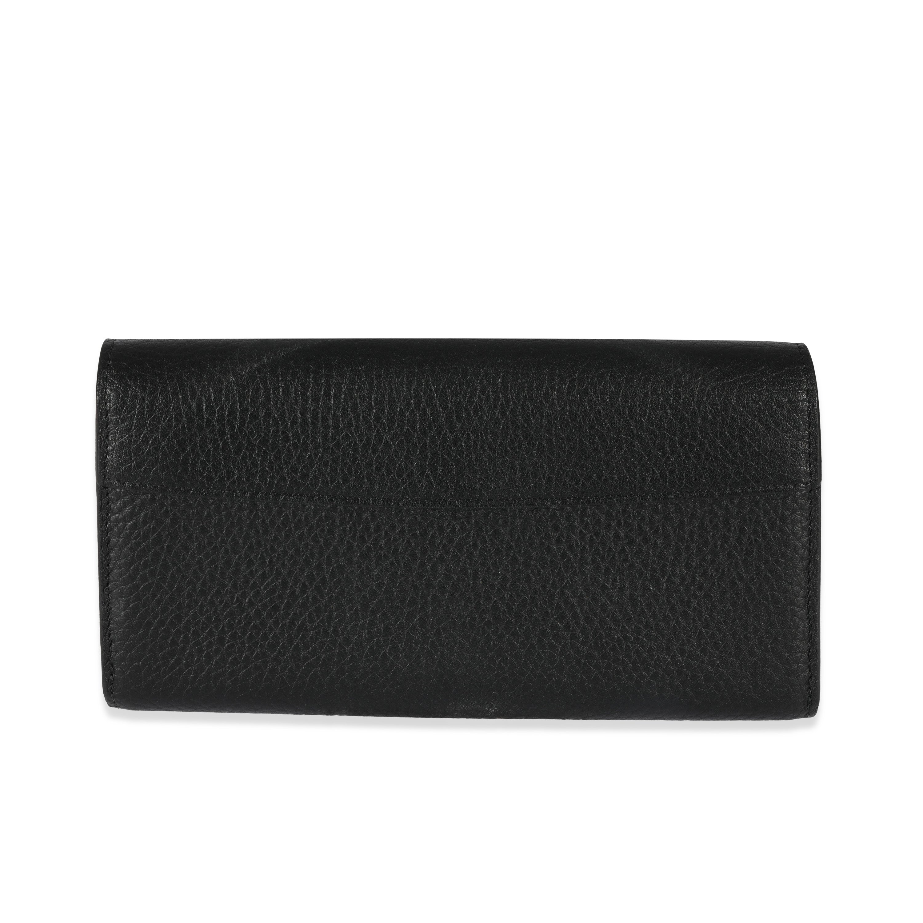 Louis Vuitton Louis Vuitton Black Leather Capucines Wallet