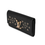 Louis Vuitton Louis Vuitton Black Leather Capucines Wallet