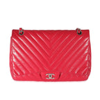 Chanel Pink Lambskin Chevron Jumbo Single Flap Bag