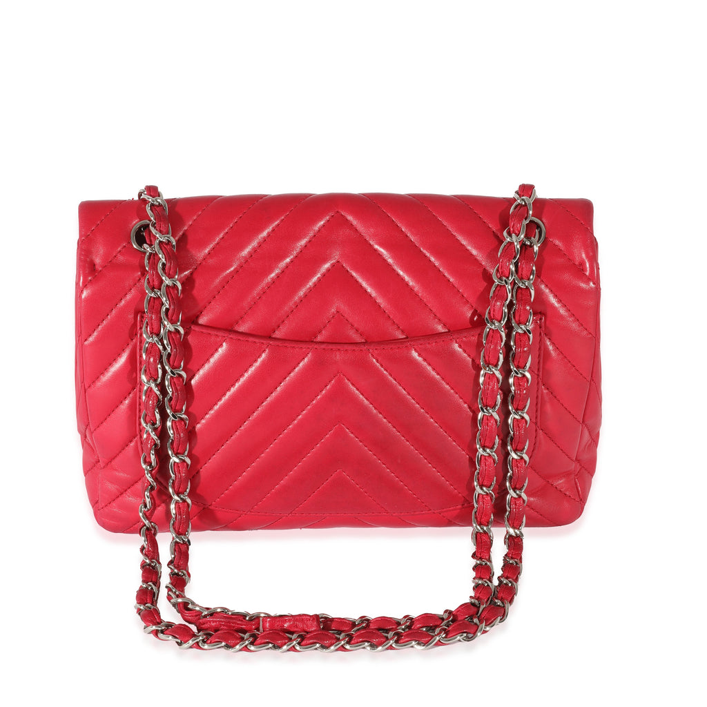 Chanel Pink Lambskin Chevron Jumbo Single Flap Bag