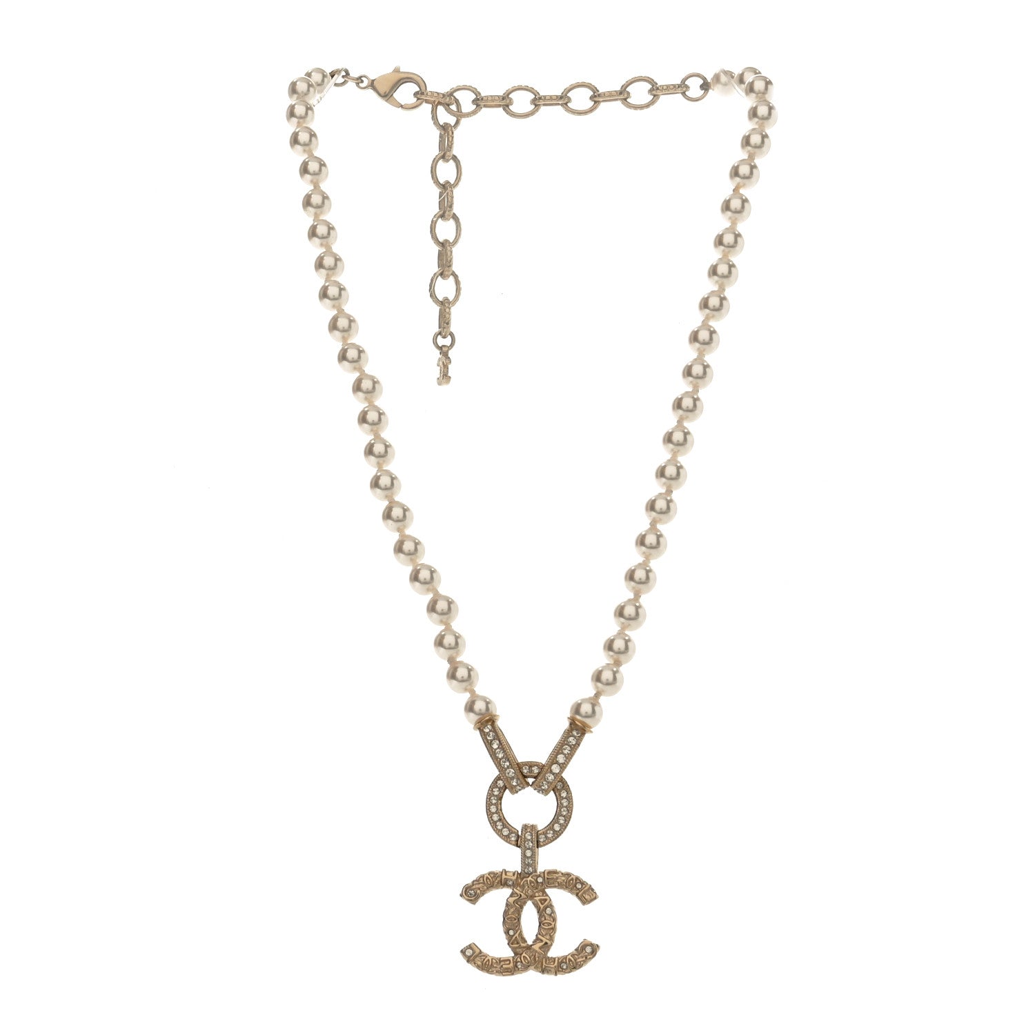 Chanel Pearl Crystal CC Short Necklace