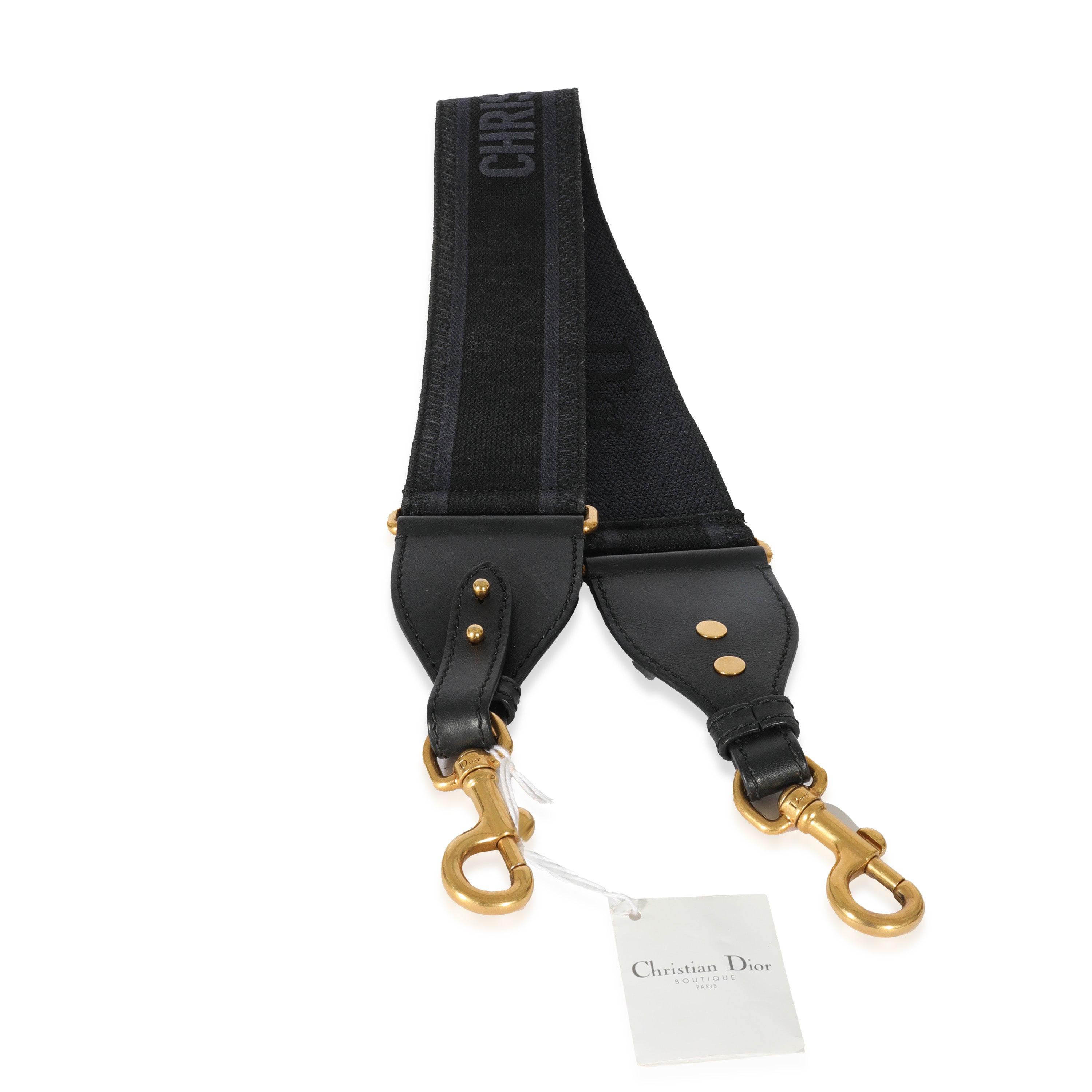 Christian Dior Navy Canvas Logo Embroidered Strap