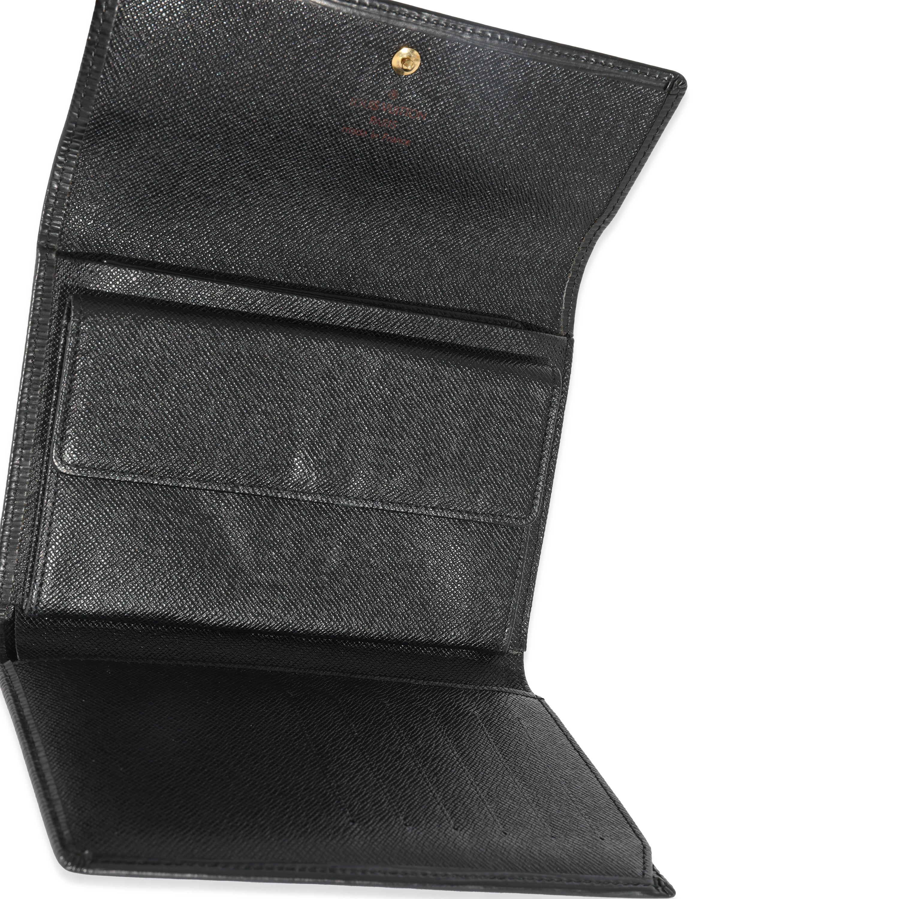 Louis Vuitton Louis Vuitton Black Epi Porte Tresor Wallet