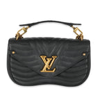 Louis Vuitton Louis Vuitton Black Leather New Wave Chain Bag MM