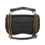 Louis Vuitton Louis Vuitton Black Leather New Wave Chain Bag MM
